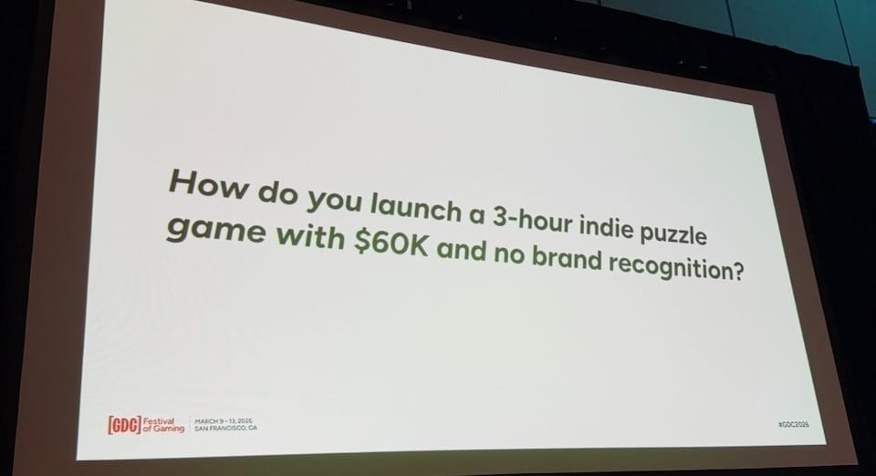 How do you launch a 3-hour indie puzzle game with $60K and no brand recognition?