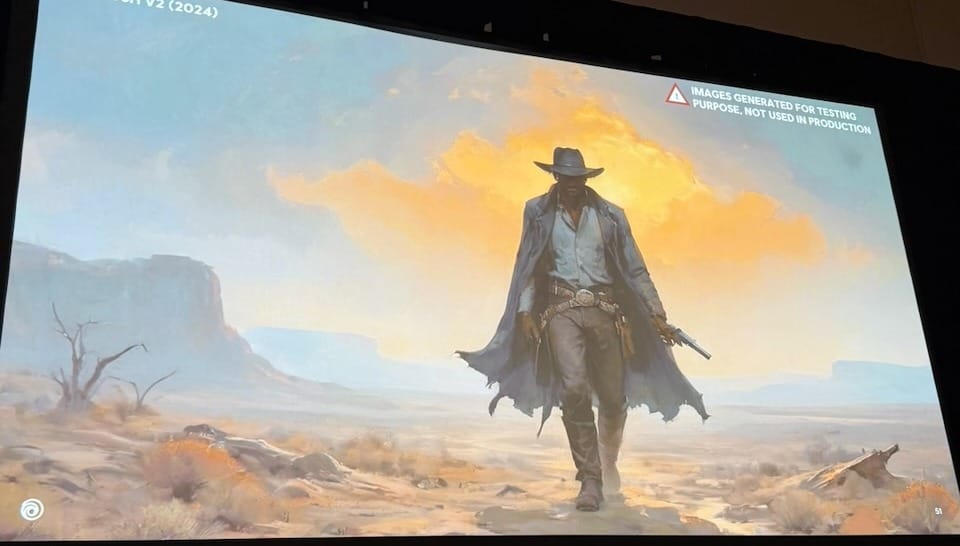 GenBrush V2 result: cowboy character in desert landscape
