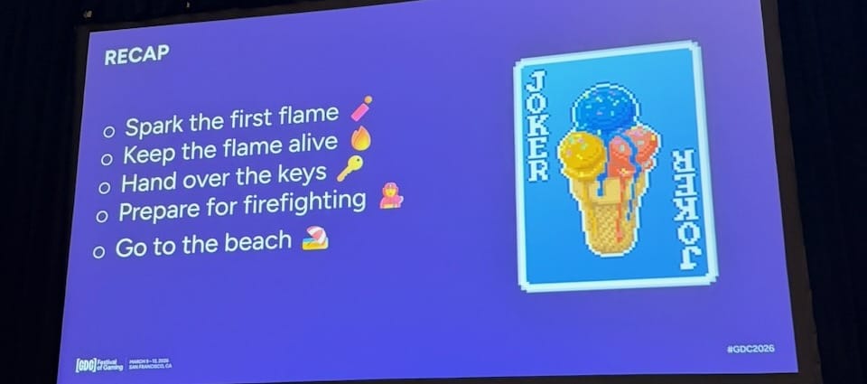 Recap: Spark, Keep alive, Hand over the keys, Firefighting, Go to the beach